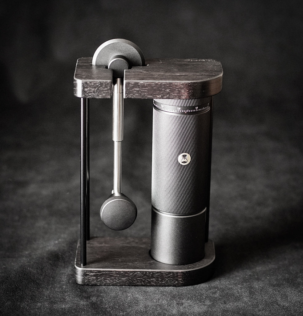 JHAT.. Coffee grinder stand for TIMEMORE S3 ”American Walnut -TETUKURO-" 鉄黒