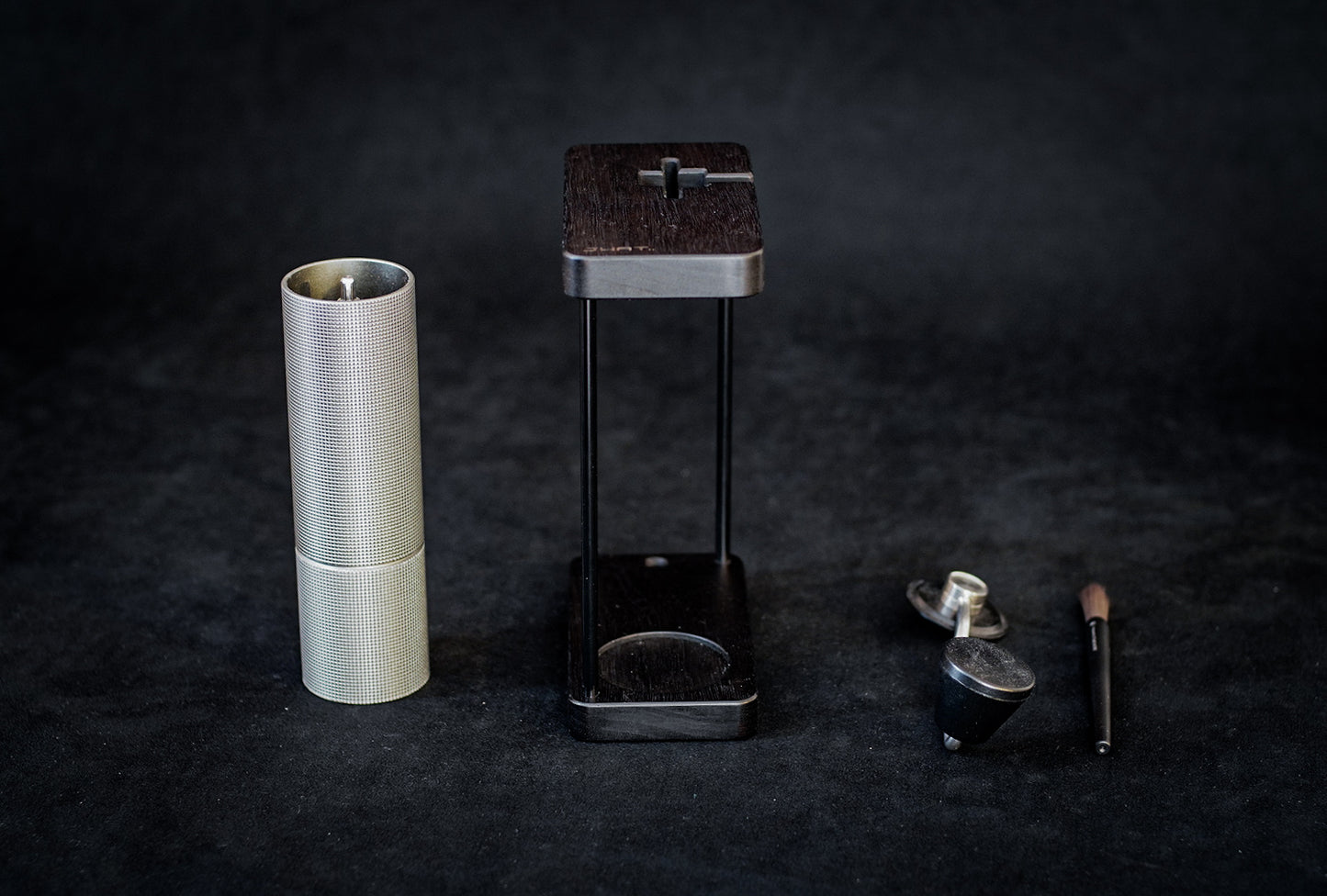 JHAT.. Coffee grinder stand for TIMEMORE C2MAX C3MAX "WALNUT" -TETUKURO- 鉄黒