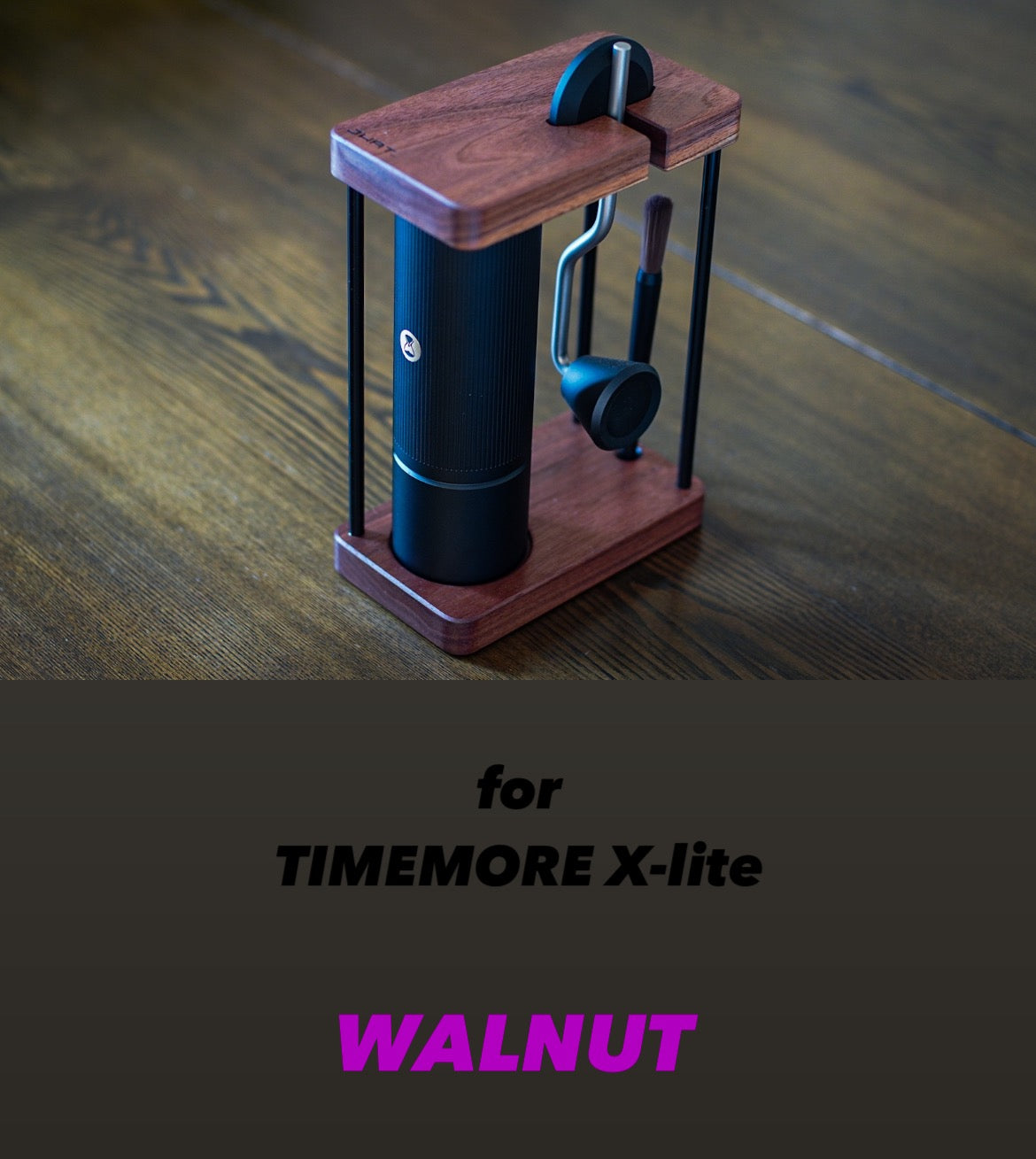 JHAT.. Coffee grinder stand for TIMEMORE X-LITE ”American Walnut”