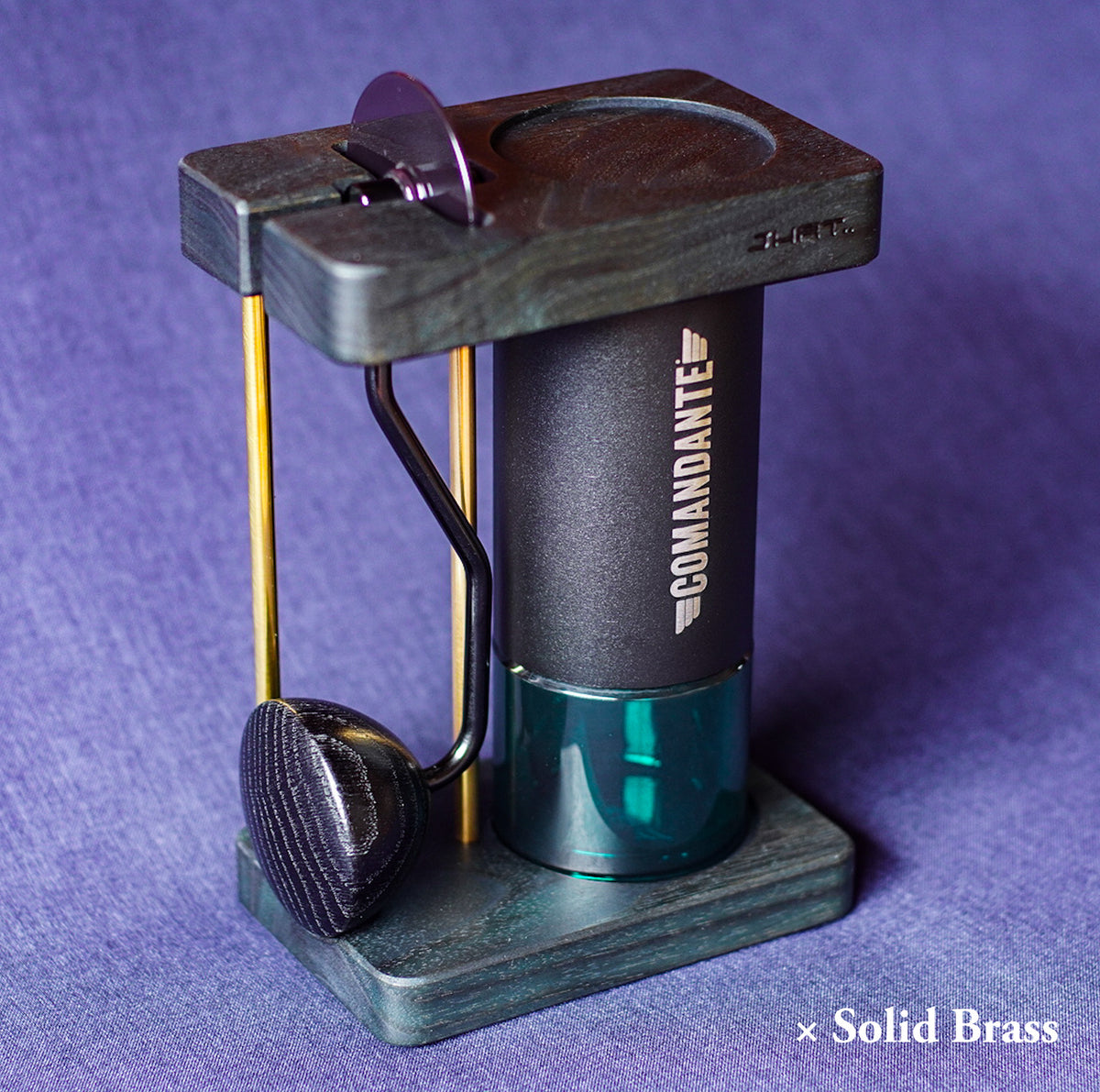 JHAT.. Coffee grinder stand for Comandante C40/C60 【American Walnut -AIZOME-】