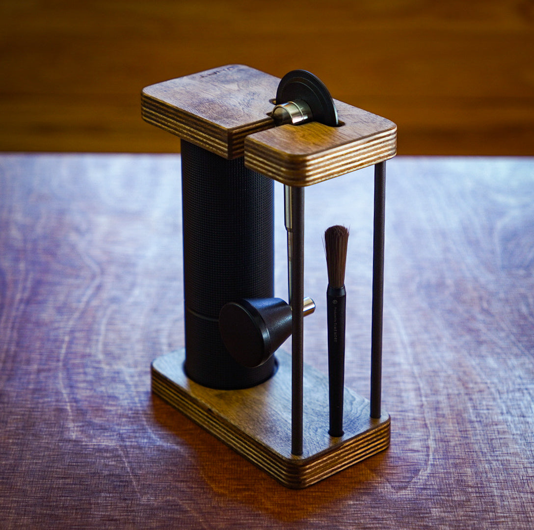JHAT.. Coffee grinder stand for TIMEMORE C3 Pro /C3S Pro/ C3 Pro MAX/ C3S Pro MAX "White Birch"Brown【折りたたみハンドル用】