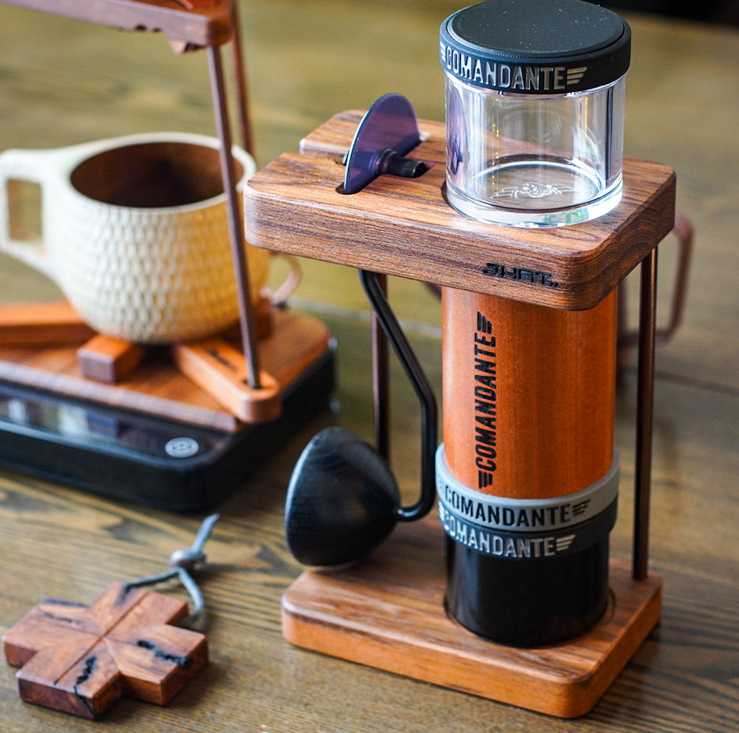 JHAT.. Coffee grinder stand for Comandante C40/C60 "TEAK"