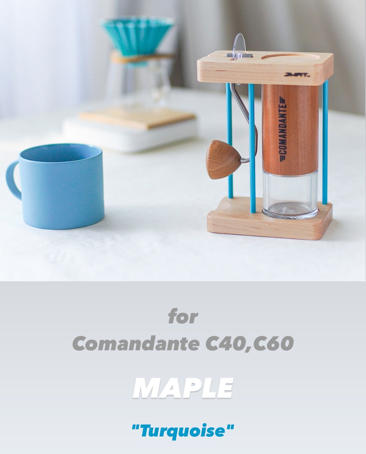 JHAT.. Coffee grinder stand for Comandante C40,C60 "Maple"