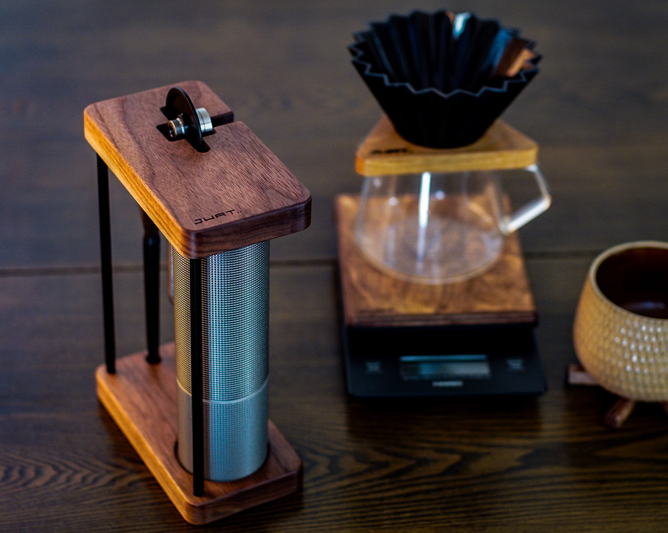 JHAT.. Coffee grinder Stand for TIMEMORE C2 C3 C2s C3s,C2 MAX C3MAX "American Walnut"